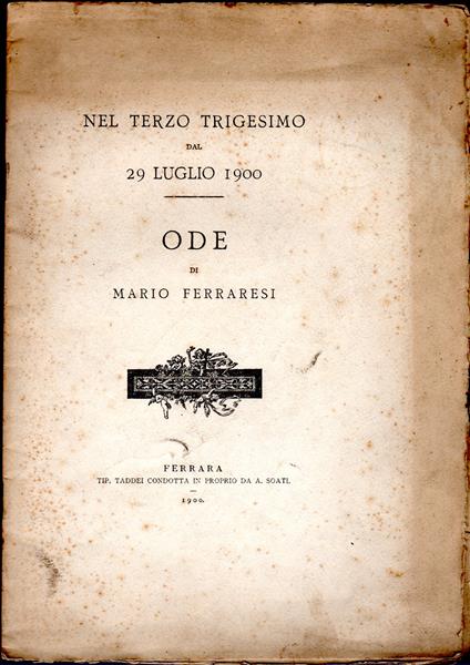 Ode di Mario Ferraresi - copertina