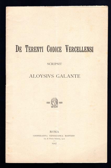 De Terenti Codice Vercellensi - copertina