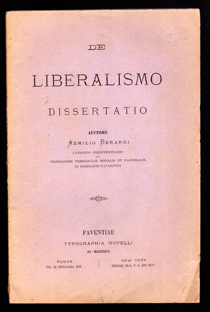 De liberalismo dissertatio - copertina