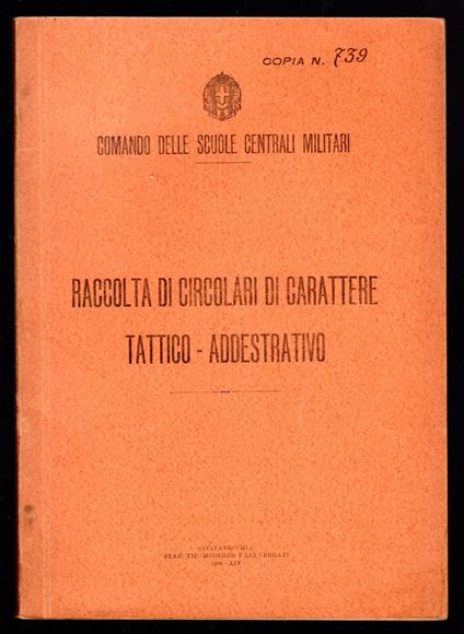 Raccolta di circolari di carattere tattico - addestrativo - copertina