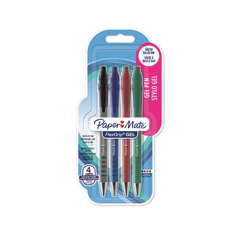 Penna a sfera FLEXGRIP GEL a scatto - M 0,7 - Nera, Blu, Rossa, Verde in Blister da 4 pz.