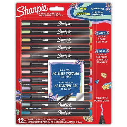 Marcatore Sharpie Acrilico Creative "colori Earth Tone punta tonda blister da 12 pz