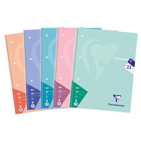 Mimesys College Block A4 160 pagine a quadretti colori assortiti