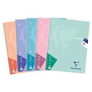 Cartoleria Mimesys College Block A4 160 pagine a righe colori assortiti Clairefontaine