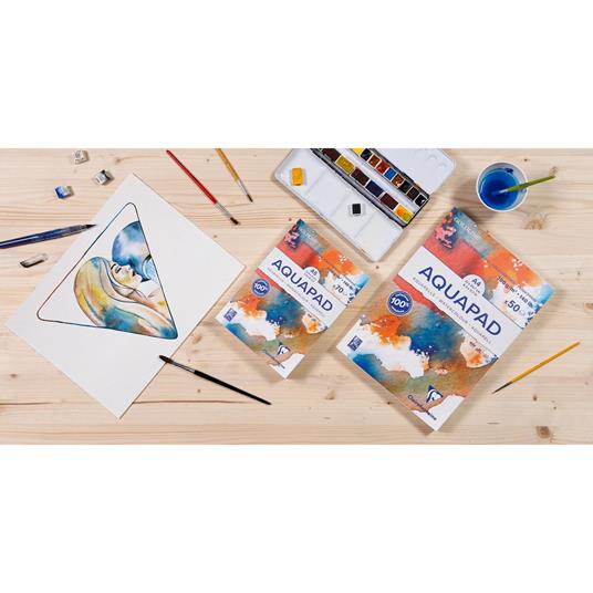 Aquapad Maxi Blocco A5 70 fogli 300 g grana medio fine bianco - 3