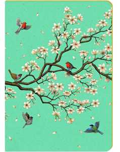Cartoleria Notebook 15x21 cm lamina oro - Uccellini su Ramo Gaelle Boissonard