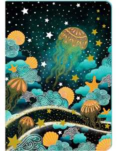 Cartoleria Notebook 15x21 cm copertina rigida con elastico - Medusa Stellata Gaelle Boissonard