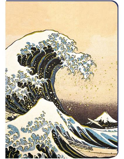 Notebook 15x21 cm copertina rigida con elastico - Onda di Kanagawa