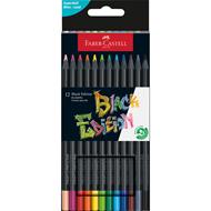 Astuccio cartone da 12 matite colorate triangolari Black Edition 