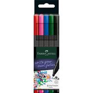 Astuccio in cartone con 5 Grip Finepen Basic (rosso, rosa, blu,verde, nero)