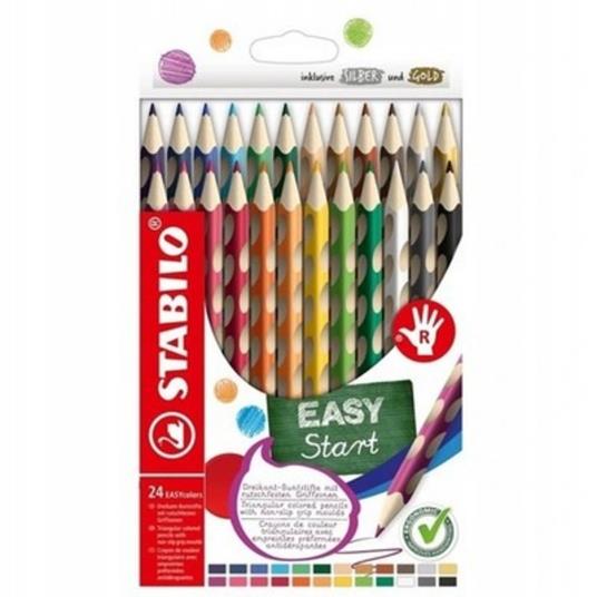 Matita colorata Ergonomica - STABILO EASYcolors - per Destrimani - Astuccio da 24 - Colori assortiti
