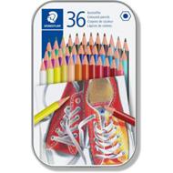 Astuccio in metallo con 36 matite, colori assortiti