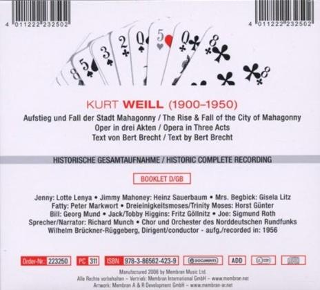 The Rise and Fall of the City of Mahagonny - CD Audio di Kurt Weill,Lotte Lenya - 2