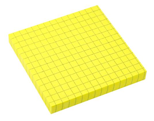 Confezione 12 Pezzi Blocchetti Adesivi Giallo Fluo Quadretti - 2