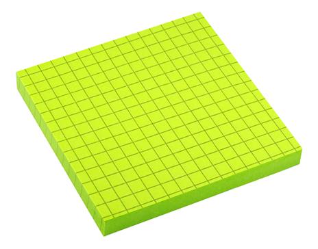 Foglietti Adesivi Verde Fluo Quadretti - 3