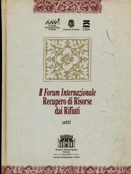 Il forum internazionale Recupero di risorse dai rifiuti - copertina