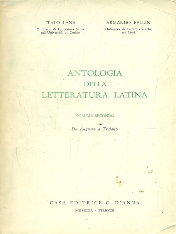 Antologia della letteratura latina volume secondo
