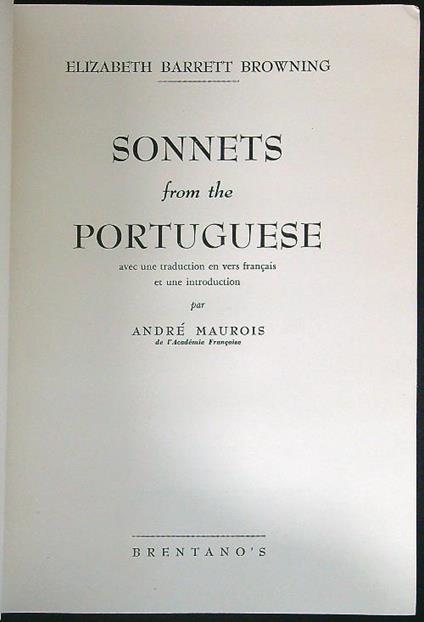 Sonnets from the portuguese - André Maurois - copertina