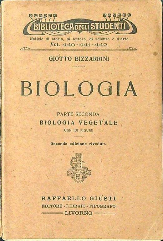 Biologia parte II - Giotto Bizzarrini - copertina