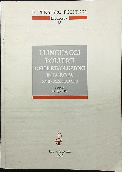 I linguaggi politici delle rivoluzioni in Europa - copertina