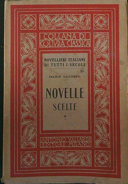 Novelle scelte - Franco Sacchetti - copertina
