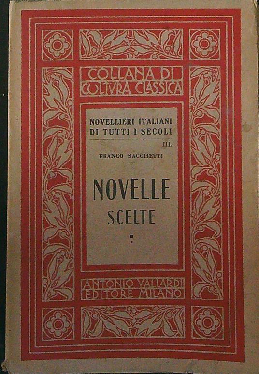 Novelle scelte - Franco Sacchetti - copertina