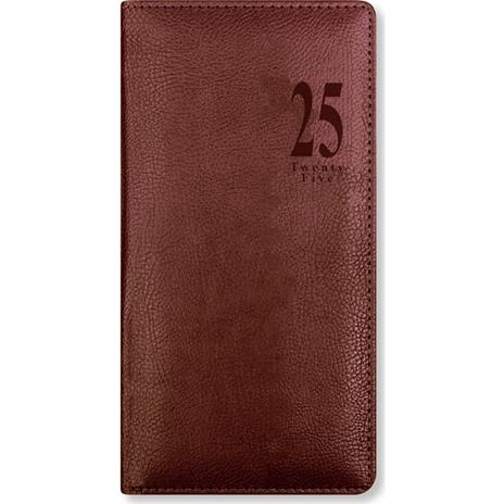 Agenda annuale 2025 Letts 12 Mesi, Milano Slim settimanale cioccolato - 16,6 x 8,2 cm