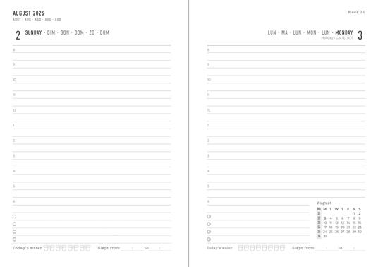 Diario accademico 2026-2027 Conscious A6 Giornaliero Antracite - 2