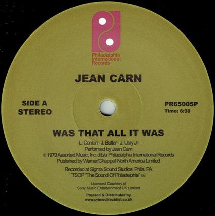Was That All It Was - Vinile LP di Jean Carn