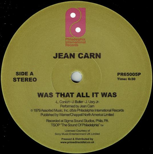 Was That All It Was - Vinile LP di Jean Carn