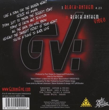 Black Anthem - CD Audio Singolo di Gemini Five - 2