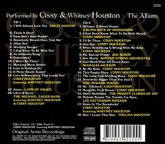Cissy and Whitney Houston - CD Audio di Whitney Houston,Cissy Houston - 2
