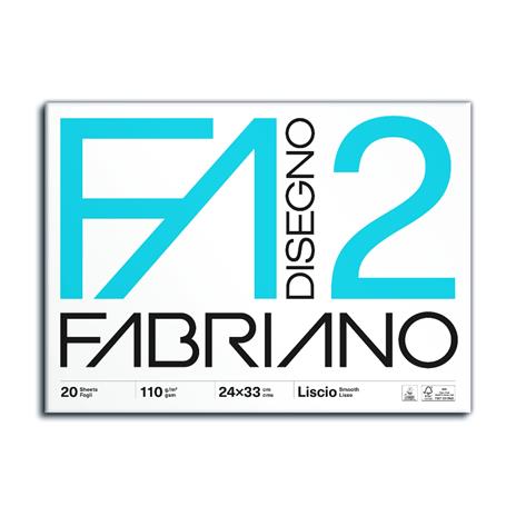 Blocco disegno Fabriano FA2 liscio 4 angoli 24x33