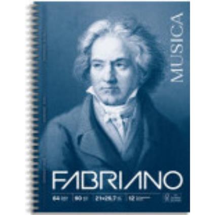 Blocco musica rigato spiralato Pentagramma Fabriano A4 64FF 90g