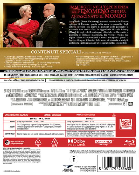 Il Diavolo veste Prada 2 (Blu-ray + Blu-ray Ultra HD 4K) di David Frankel - Blu-ray + Blu-ray Ultra HD 4K - 2