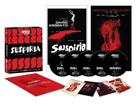 Suspiria. 2 Film Collection. 4Kult Prestige Edition. Edizione Numerarata. (2 Blu-ray + 3 Blu-ray Ultra HD 4K di Dario Argento - 2