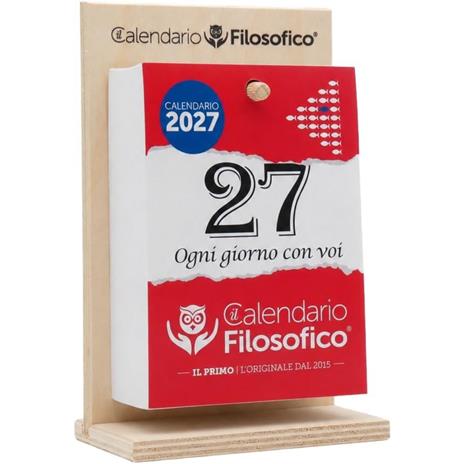 Il Calendario Filosofico 2027 con Supporto in Legno, Formato A6 10x14cm