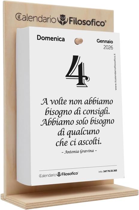 Il Calendario Filosofico 2027 con Supporto in Legno, Formato A6 10x14cm - 5