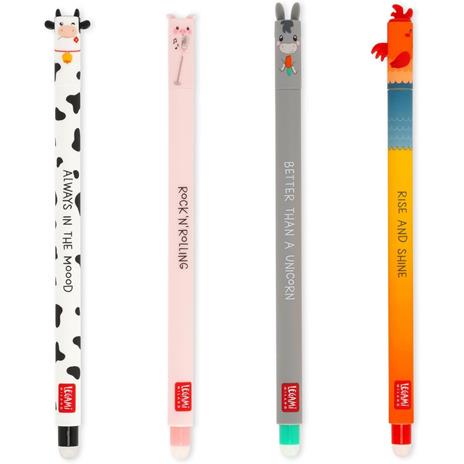 Set 4 penne gel cancellabili Legami - Farm Sweet Farm