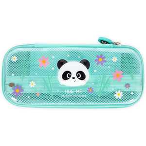 Cartoleria Legami - Astuccio Wonderwow, Tema Panda, 2 Scomparti e Portapenne interno, Scomparto interno con Tessuto a Rete Legami