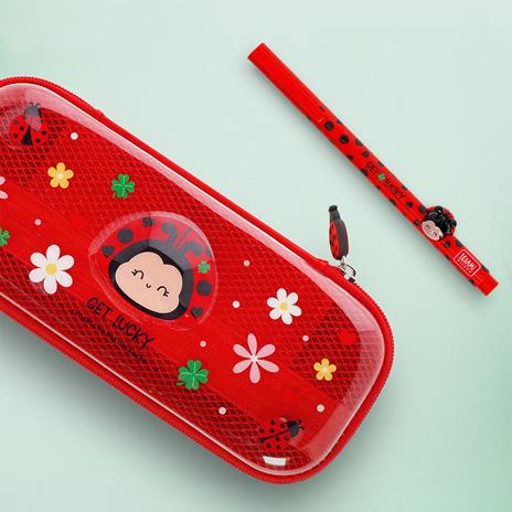 Legami - Astuccio Wonderwow, Tema Ladybug, 2 Scomparti e Portapenne interno, Scomparto interno con Tessuto a Rete - 8