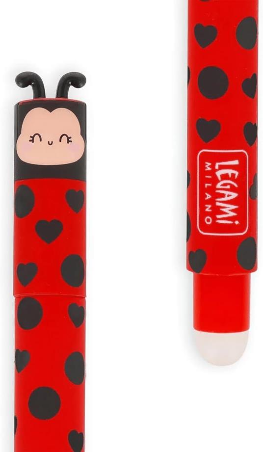 Legami Penna Gel Cancellabile Sfera rossa Punta 07 mm ladybug - 3