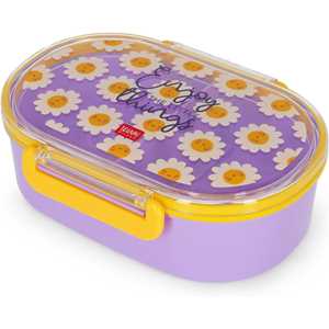 Idee regalo Legami - Contenitore Porta Merenda, Tema Daisy, 1 Snack Box con Divisiorio removibile, Chiusura a Clip Legami