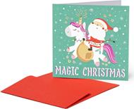 Biglietto auguri Legami Christmas, Unicorn - 7x7 cm