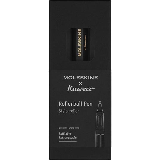 Moleskine x Kaweco, Penna Roller Ricaricabile in Plastica ABS Ricaricabile con 0,7 mm di Inchiostro Nero Incluso Colore Nero