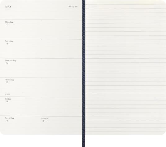 Agenda Moleskine 2027 12 mesi settimanale notebook large blu morbida - 3