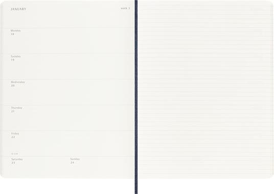 Agenda Moleskine 2027 12 mesi settimanale notebook XL blu morbida - 3