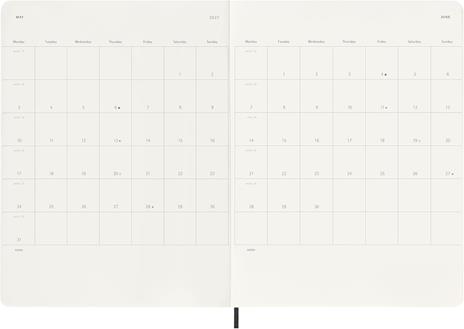 Agenda Moleskine 2027 12 mesi settimanale notebook XL nera morbida - 4