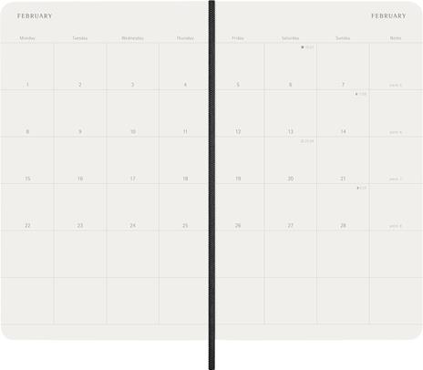 Agenda Moleskine 2027 12 mesi mensile large nera morbida - 3