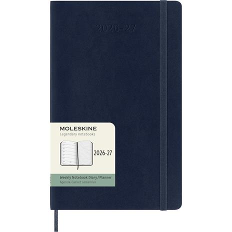 Agenda Moleskine 18 mesi settimanale notebook large blu morbida